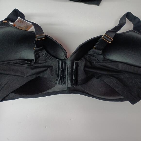 Joyspun Plus Wirefree Full Coverage Bra Women's Size 44DD Black Smooth Wings - Picture 4 of 5